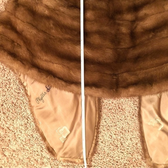 Genuine Mink Stole Pockets Shrug Newly Updated Socialite Chic Luxury Glam - Picture 4 of 15
